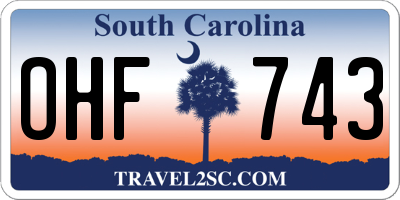 SC license plate OHF743