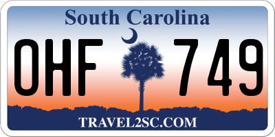 SC license plate OHF749