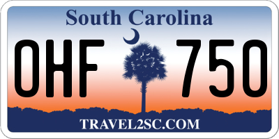 SC license plate OHF750