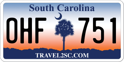 SC license plate OHF751