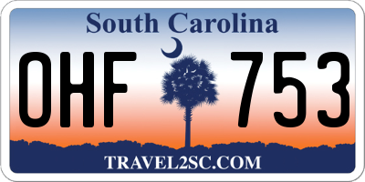 SC license plate OHF753