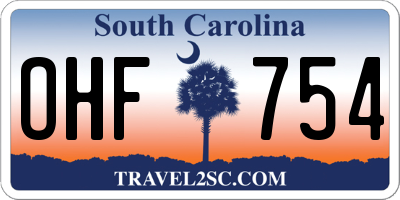SC license plate OHF754