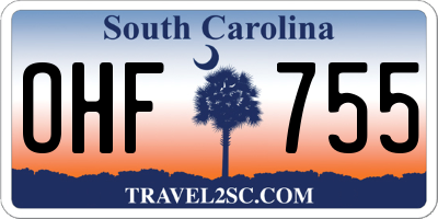 SC license plate OHF755