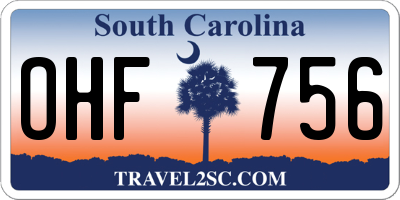 SC license plate OHF756