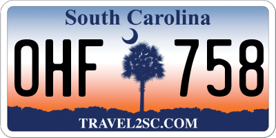 SC license plate OHF758