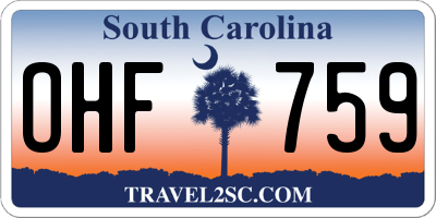 SC license plate OHF759