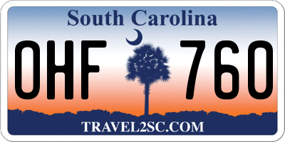 SC license plate OHF760