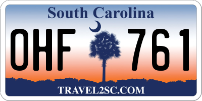 SC license plate OHF761