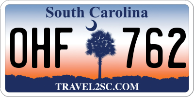 SC license plate OHF762