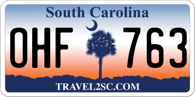 SC license plate OHF763