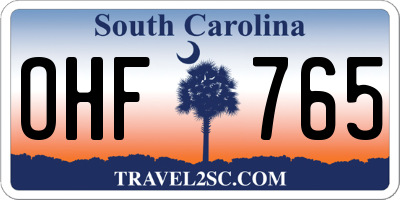 SC license plate OHF765