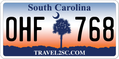 SC license plate OHF768