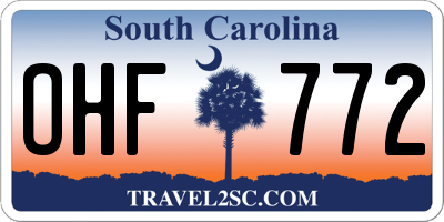 SC license plate OHF772
