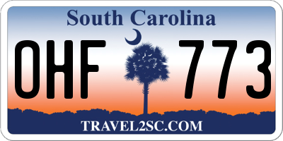 SC license plate OHF773
