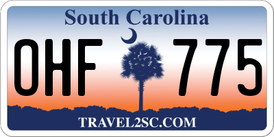 SC license plate OHF775