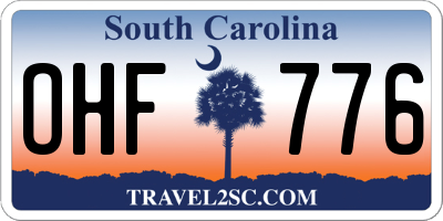 SC license plate OHF776