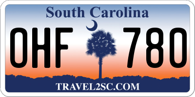 SC license plate OHF780