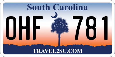 SC license plate OHF781