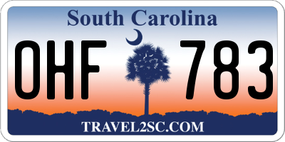 SC license plate OHF783