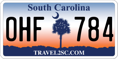SC license plate OHF784