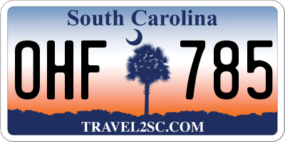 SC license plate OHF785