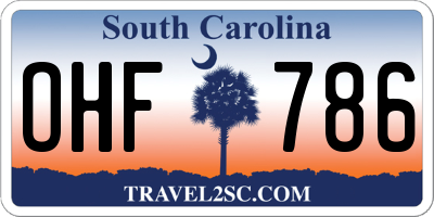 SC license plate OHF786