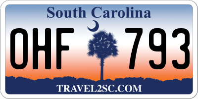 SC license plate OHF793