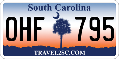 SC license plate OHF795