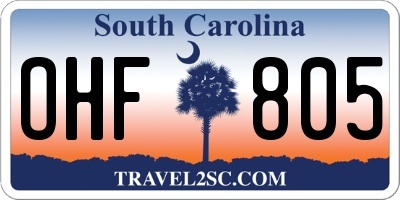 SC license plate OHF805