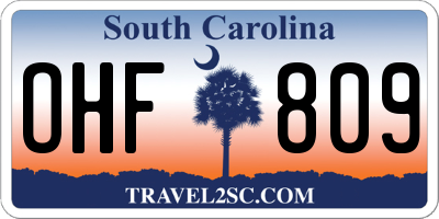 SC license plate OHF809
