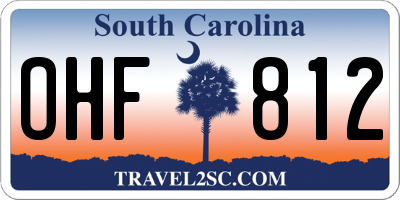 SC license plate OHF812