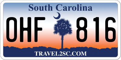 SC license plate OHF816