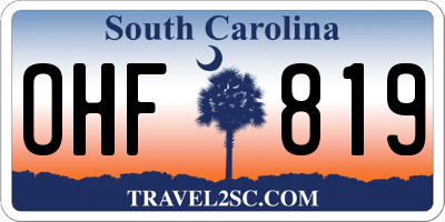 SC license plate OHF819