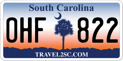 SC license plate OHF822