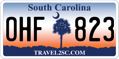 SC license plate OHF823