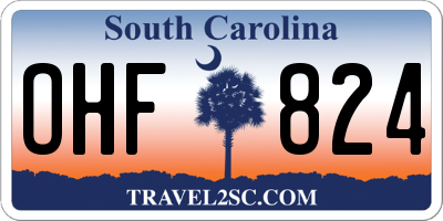 SC license plate OHF824