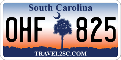 SC license plate OHF825