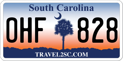 SC license plate OHF828