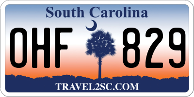 SC license plate OHF829