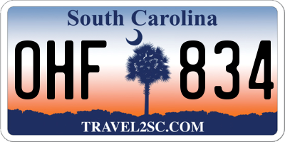 SC license plate OHF834