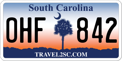 SC license plate OHF842