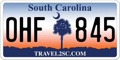 SC license plate OHF845