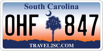 SC license plate OHF847