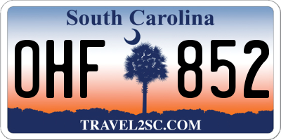 SC license plate OHF852