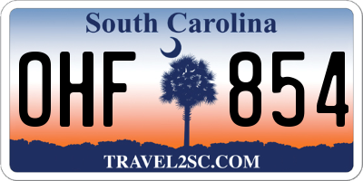SC license plate OHF854