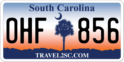 SC license plate OHF856