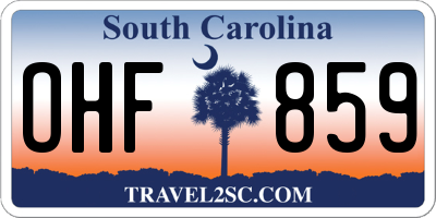 SC license plate OHF859