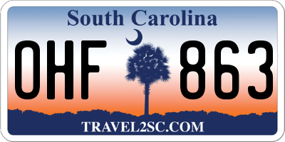 SC license plate OHF863