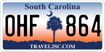 SC license plate OHF864