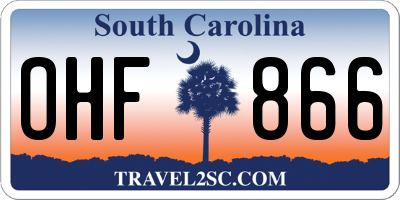 SC license plate OHF866